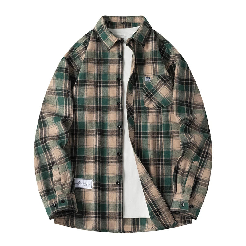 Classic plaid flannel shirt with relaxed everyday fit for men | Maverick