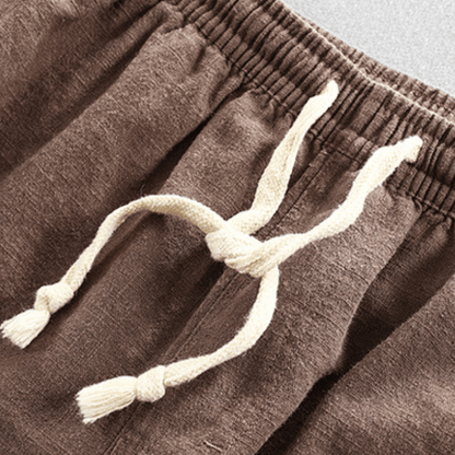 Relaxed tapered cropped pants with elastic waistband for men | Zevan