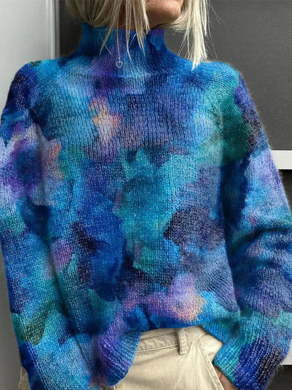 Elegant turtleneck sweater with ribbed details for women | Elira