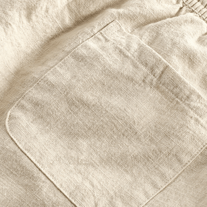 Relaxed tapered cropped pants with elastic waistband for men | Zevan