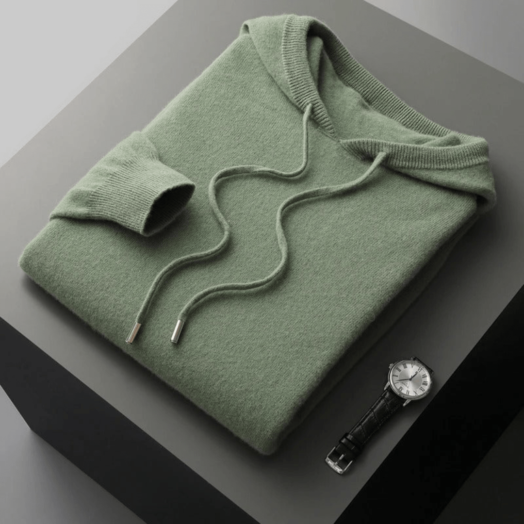 Lightweight structured knit hoodie with adjustable hood for men | Avenor