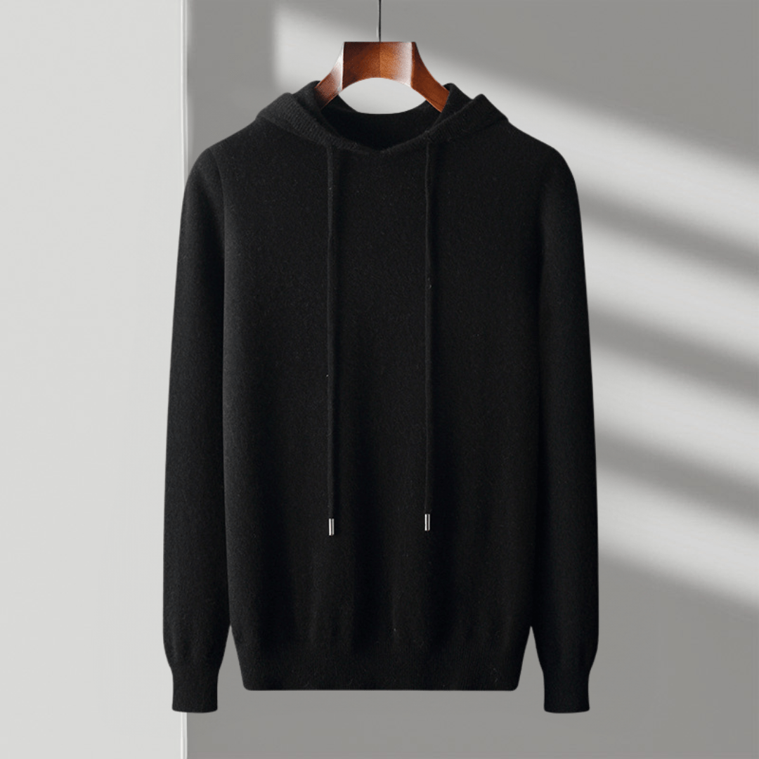 Lightweight structured knit hoodie with adjustable hood for men | Avenor