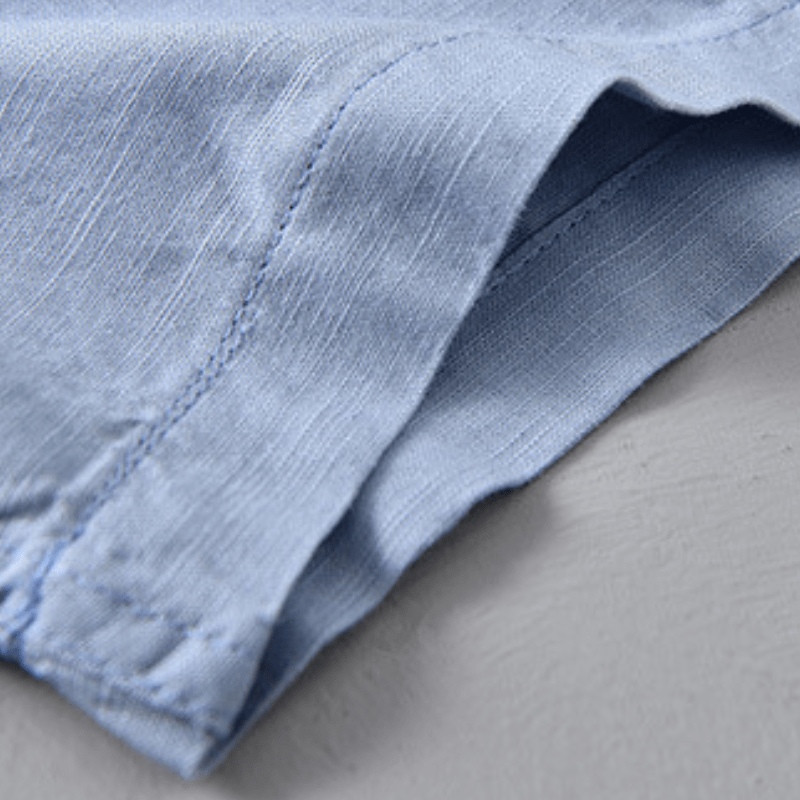 Lightweight short sleeve button front shirt with chest pocket for men | Brisa