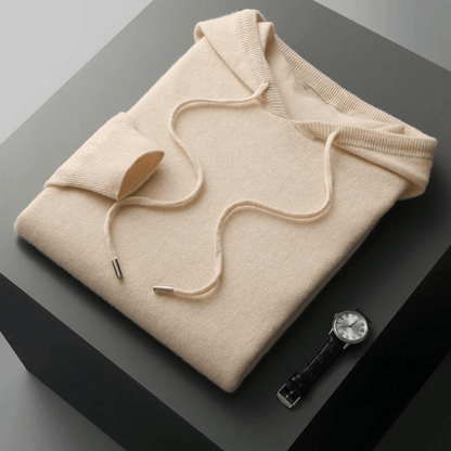 Lightweight structured knit hoodie with adjustable hood for men | Avenor