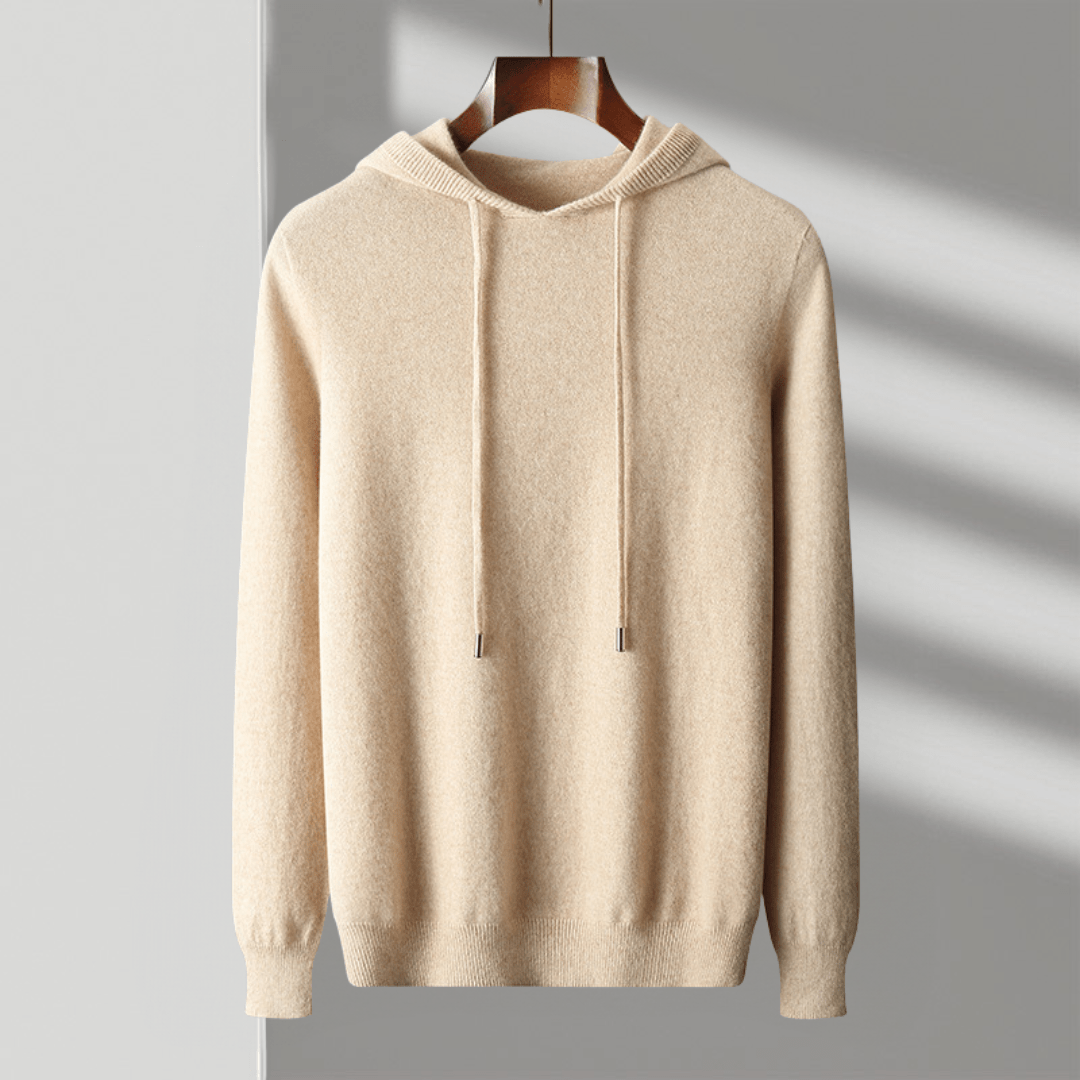 Lightweight structured knit hoodie with adjustable hood for men | Avenor
