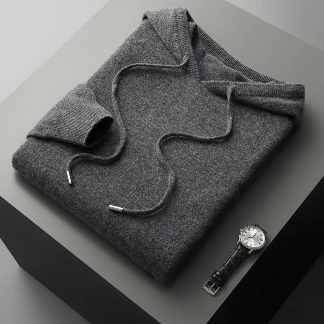 Lightweight structured knit hoodie with adjustable hood for men | Avenor