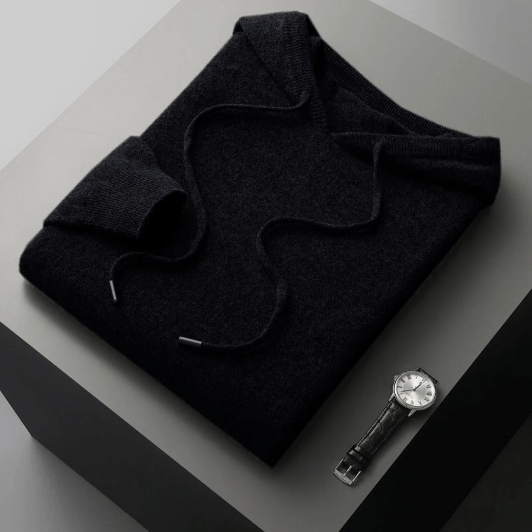 Lightweight structured knit hoodie with adjustable hood for men | Avenor