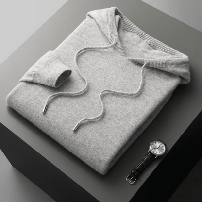 Lightweight structured knit hoodie with adjustable hood for men | Avenor
