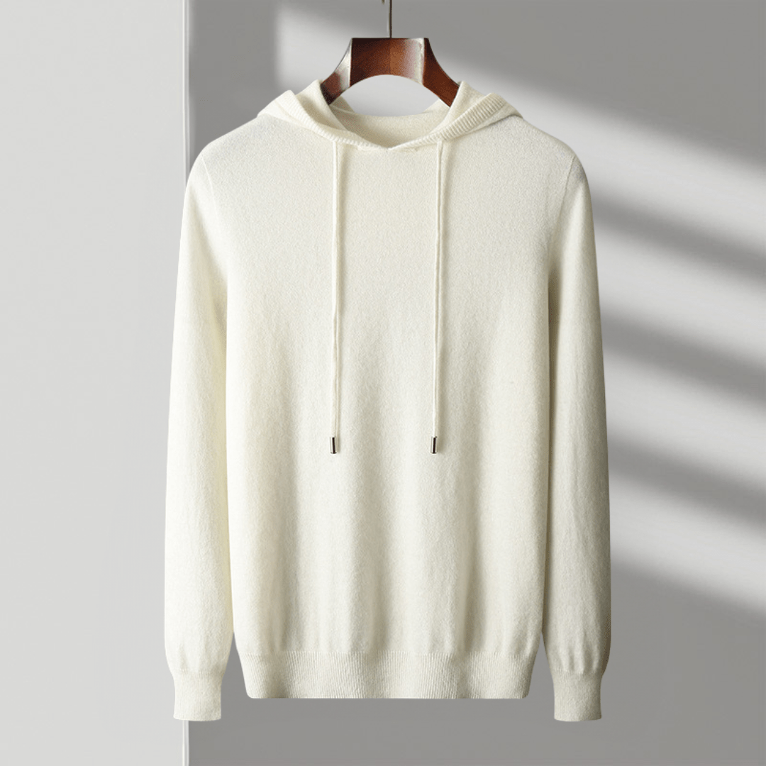 Lightweight structured knit hoodie with adjustable hood for men | Avenor