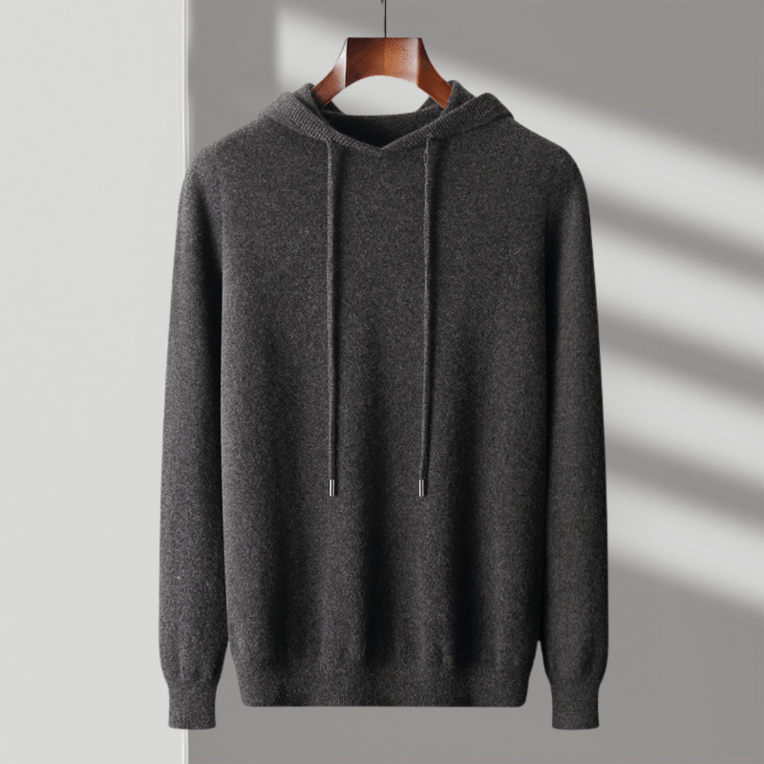 Lightweight structured knit hoodie with adjustable hood for men | Avenor