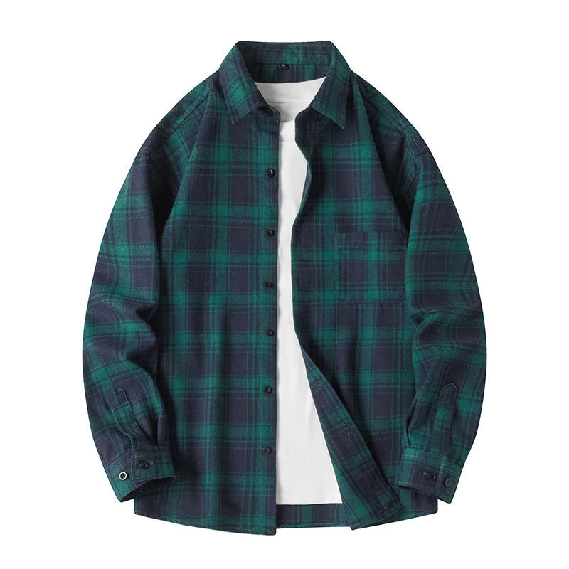 Classic plaid flannel shirt with relaxed everyday fit for men | Maverick