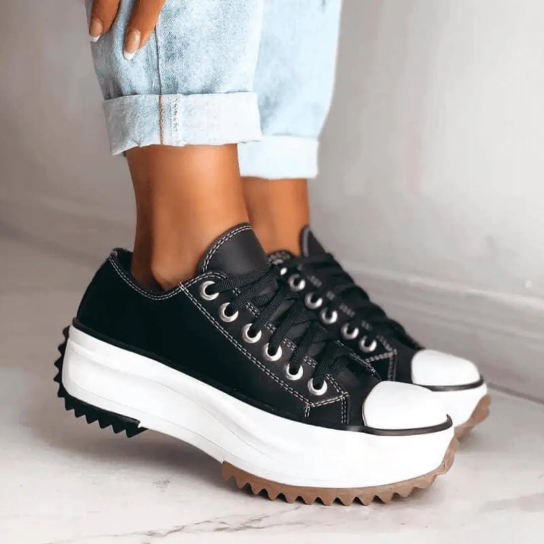 Chunky casual canvas trainers for women | ChunkyChic -4