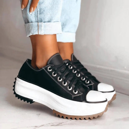 Chunky casual canvas trainers for women | ChunkyChic -4