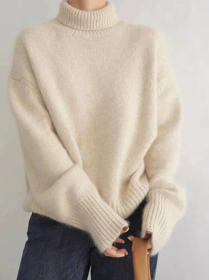 Relaxed turtleneck sweater with timeless oversized silhouette for women | Sovereign