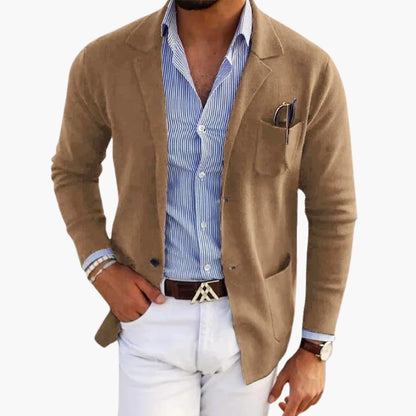 Classic lapel knit blazer for men | Men's Knit -10