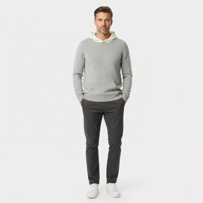 Lightweight refined knit hoodie with minimalist design for men | Caelum