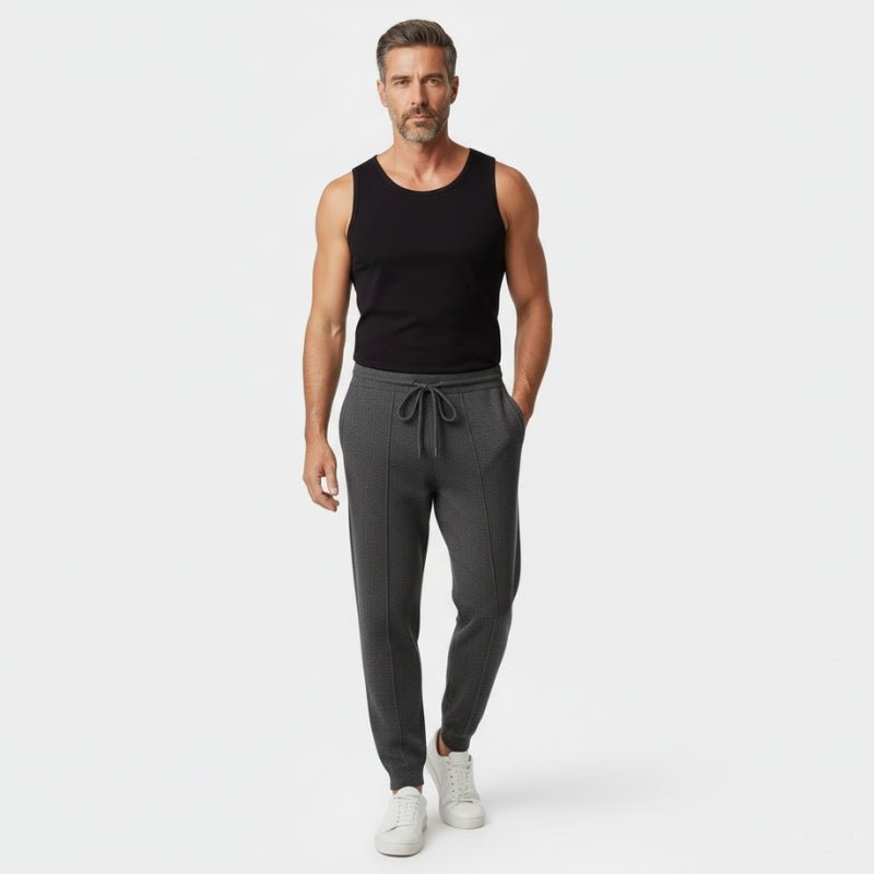 Relaxed tapered knit joggers with adjustable drawstring for men | Mirel