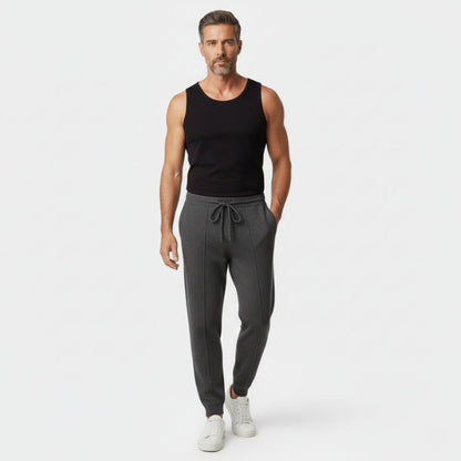 Relaxed tapered knit joggers with adjustable drawstring for men | Mirel