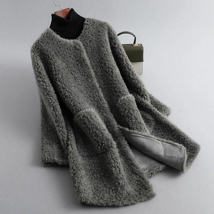 Luxurious fluffy shearling fur coat for women | Olivia -4