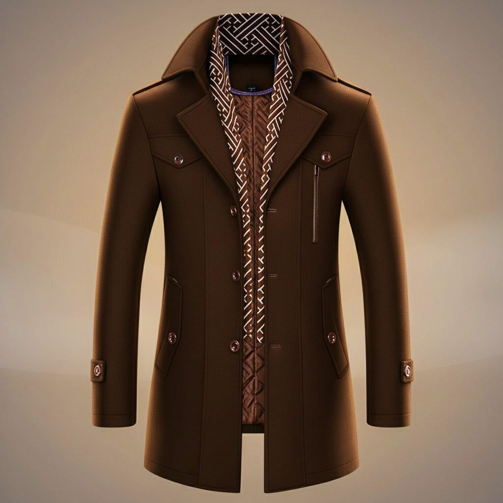 Classic structured virgin wool coat for men | Kensworth -2