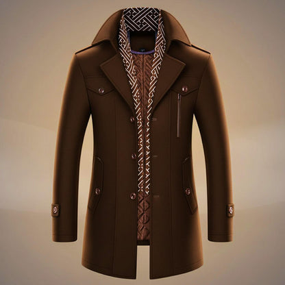 Classic structured virgin wool coat for men | Kensworth -2