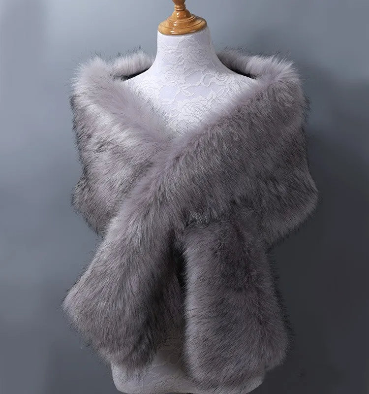 Plush winter shawl wrap with elegant draped silhouette for women | Aurora