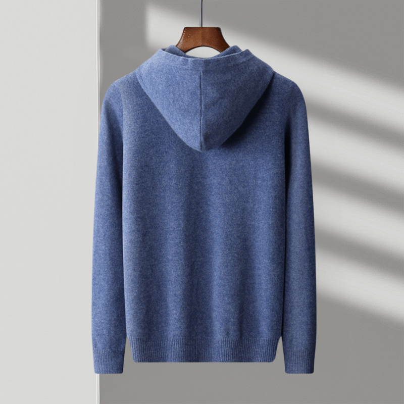 Lightweight refined knit hoodie with minimalist design for men | Caelum