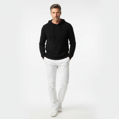 Lightweight structured knit hoodie with adjustable hood for men | Avenor