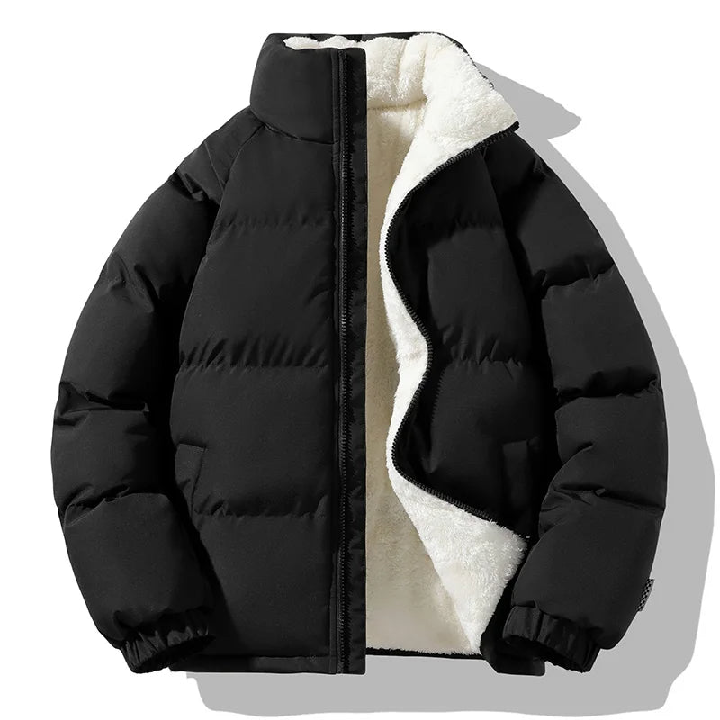 Insulated winter puffer jacket with high collar for men | Nordel