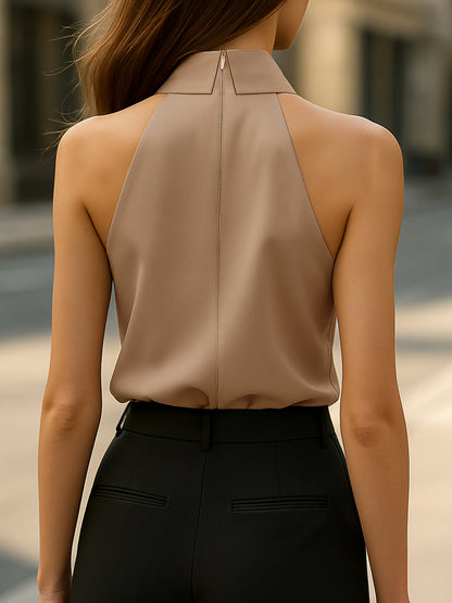 Sleeveless Halter Blouse with Neck Tie Detail for women | Calista