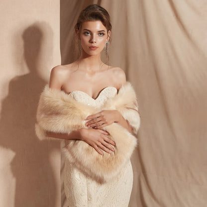 Plush winter shawl wrap with elegant draped silhouette for women | Aurora