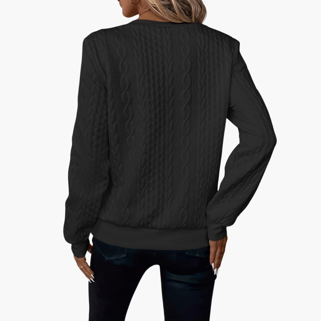 Cosy cable-knit half-zip pullover for women -9