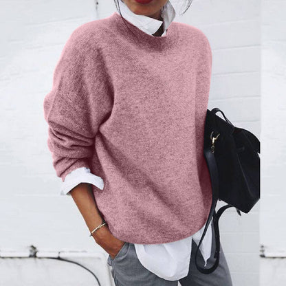 Classic round-neck luxury cashmere sweater for women | Elena -3