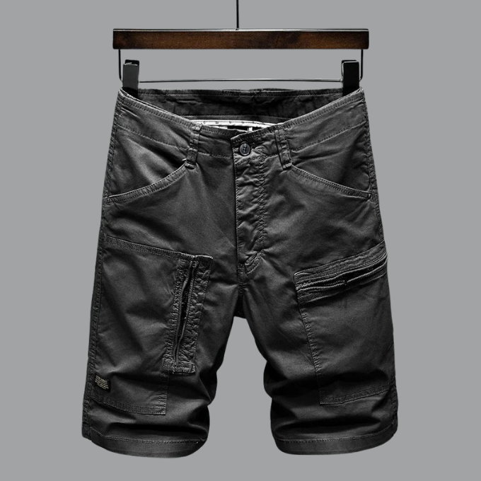 Tailored organic cotton stretch cargo shorts for men | Hampton -10