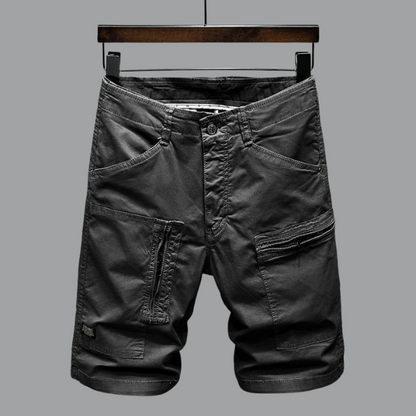 Tailored organic cotton stretch cargo shorts for men | Hampton -10