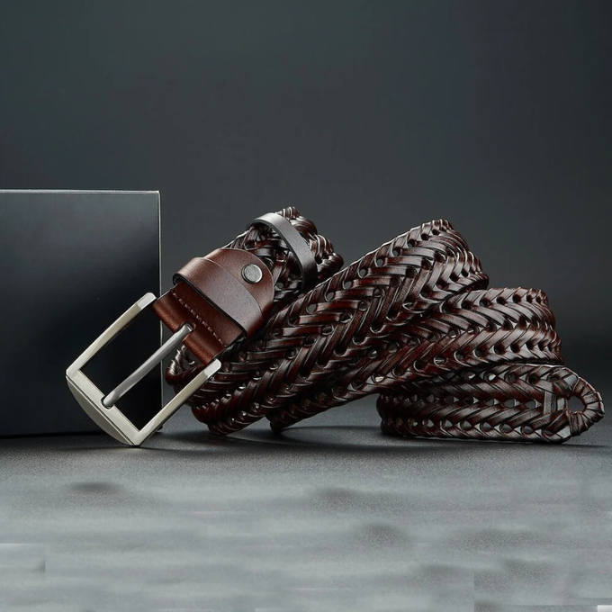 Classic braided cowhide leather belt for men | Legacy -14