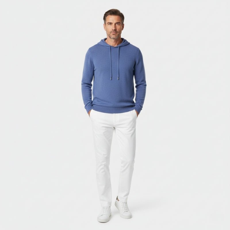 Lightweight structured knit hoodie with adjustable hood for men | Avenor