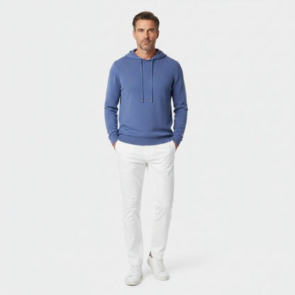 Lightweight structured knit hoodie with adjustable hood for men | Avenor