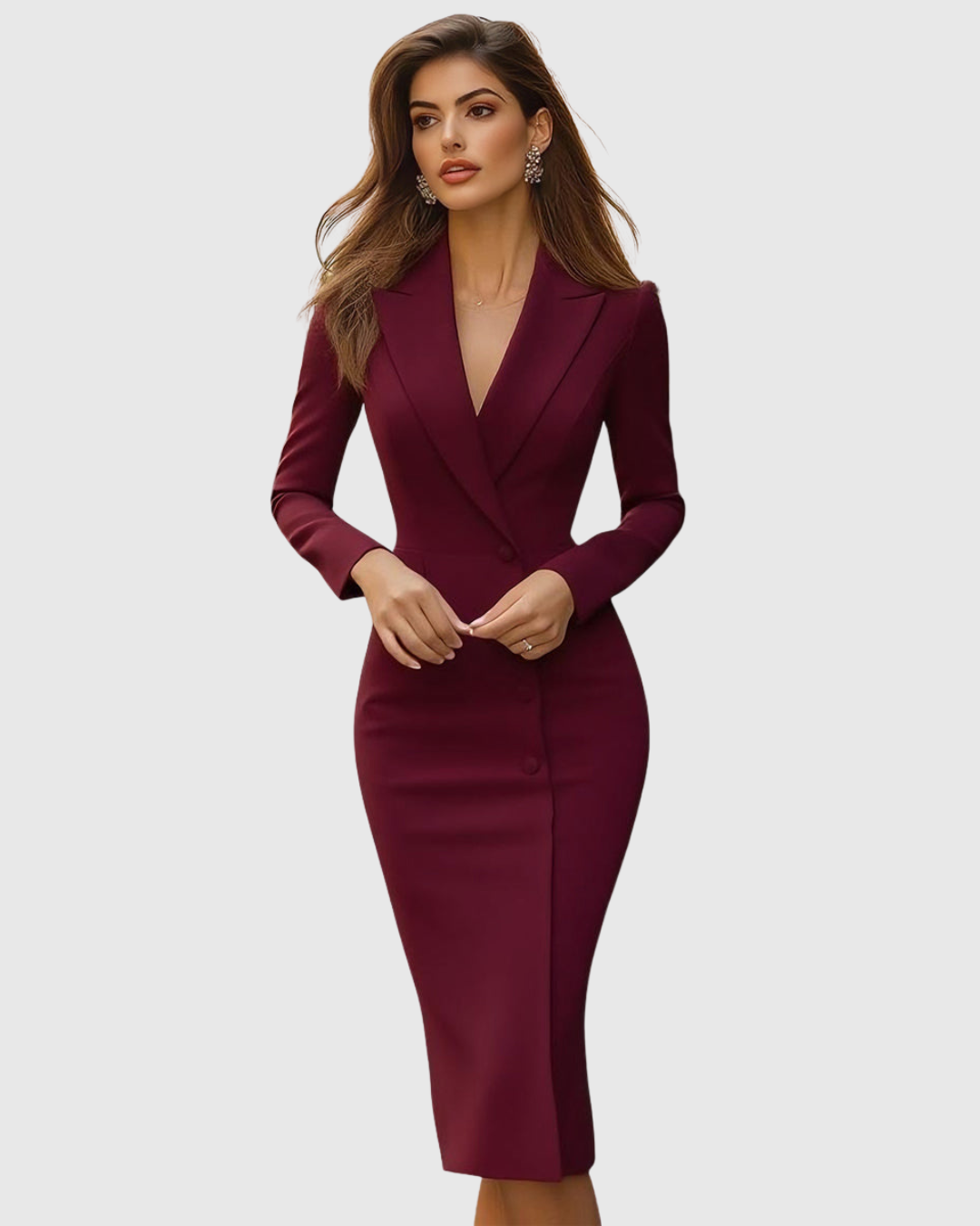Elegant Tailored Blazer Style Midi Dress for women | Arlena