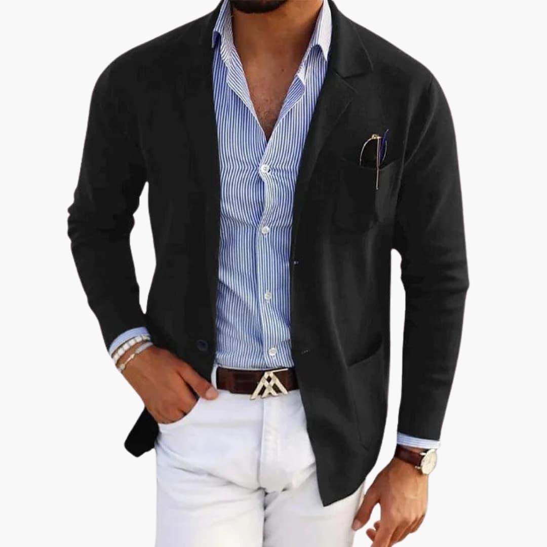 Classic lapel knit blazer for men | Men's Knit -8