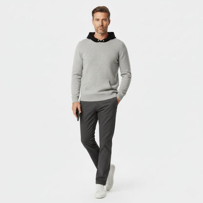 Lightweight refined knit hoodie with minimalist design for men | Caelum