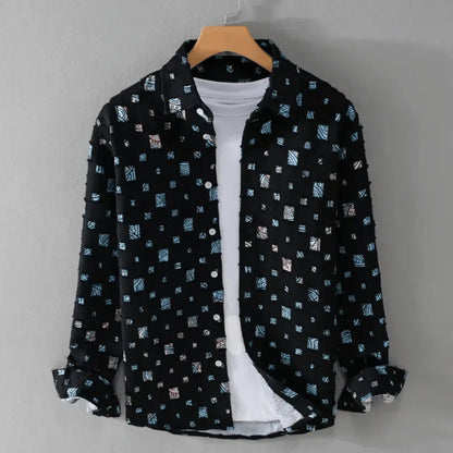 Casual frayed-hem denim shirt for men | Alessandro -3