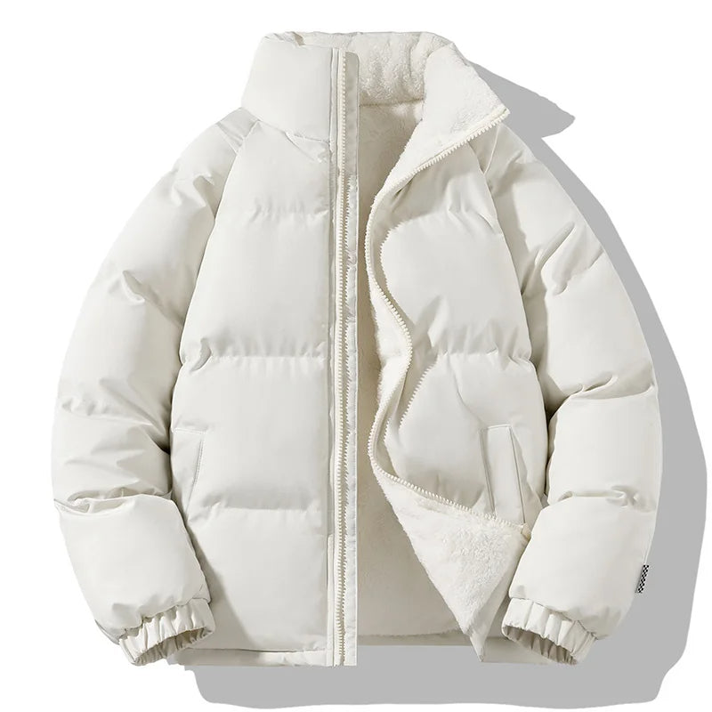 Insulated winter puffer jacket with high collar for men | Nordel