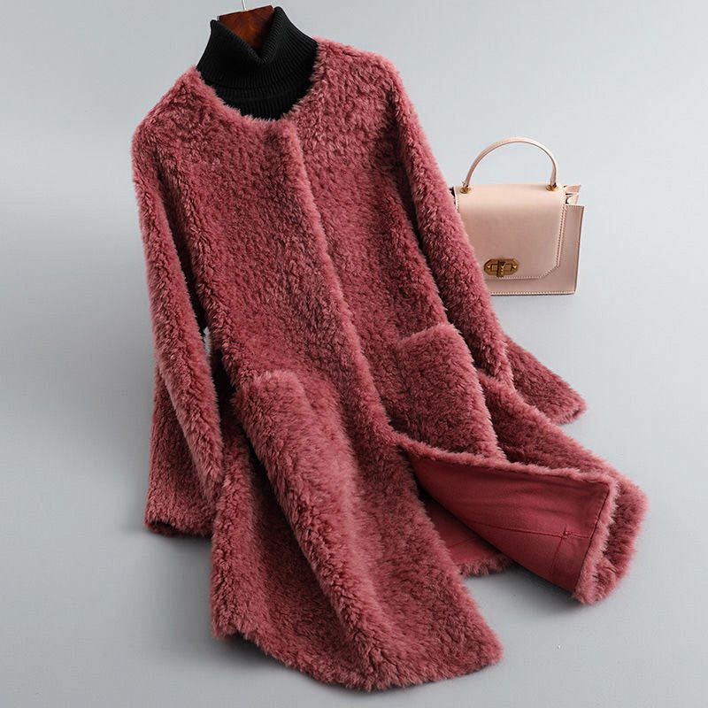 Luxurious fluffy shearling fur coat for women | Olivia -3