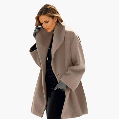 Bold wide-collar statement jacket for women -5