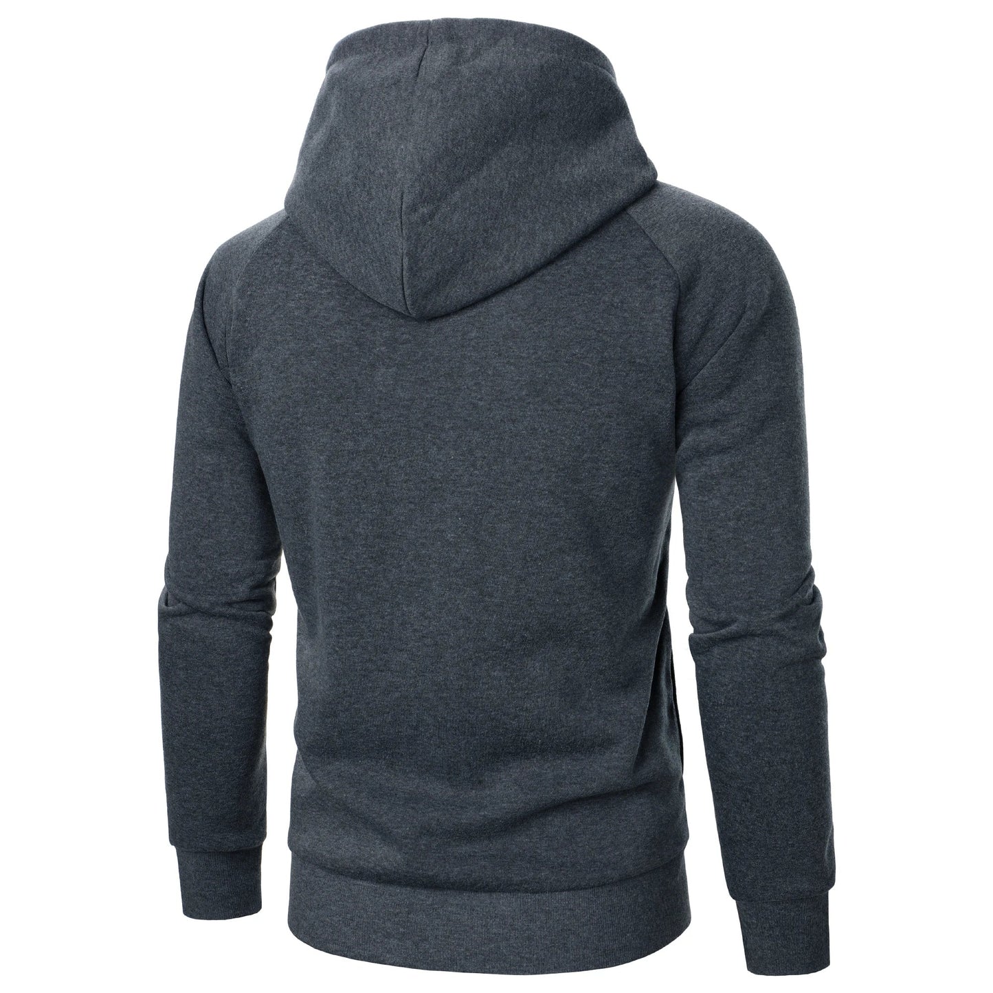 Asymmetric zip hoodie with sculpted crossover hood design for men | Crossover