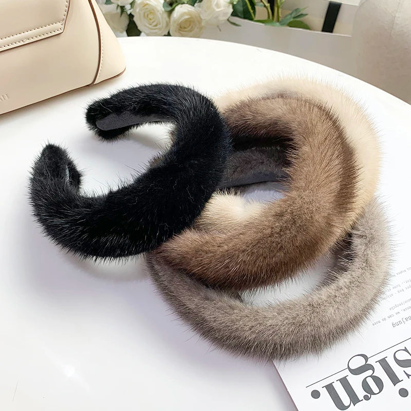 Elegant winter plush headband accessory for women | Elara
