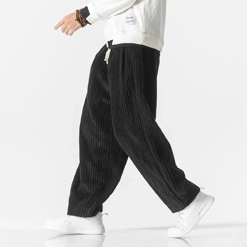 Corduroy weekend pants with relaxed wide leg silhouette for men | Hudson
