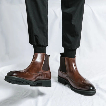 Classic leather brogue chelsea boots for men | Alden -14