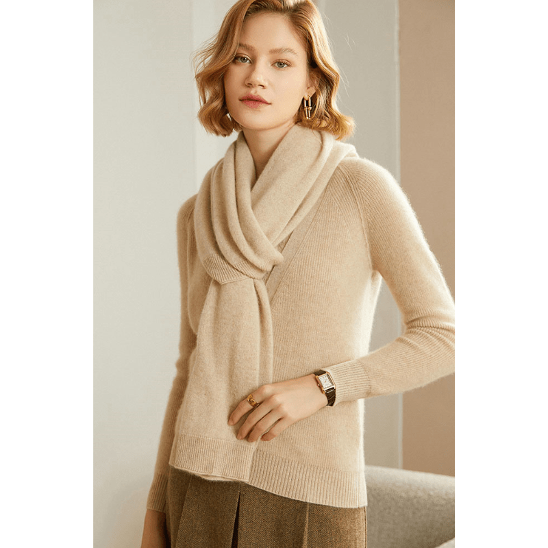 Lightweight draped knit shawl with cozy cowl neck for women | Mirelle